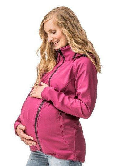 Umstands-/Tragejacke Softshell 3in1 brombeere