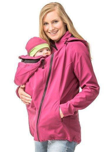 Umstands-/Tragejacke Softshell 3in1 brombeere