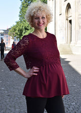 Umstands und Still-Oberteil Attesa Bordeaux