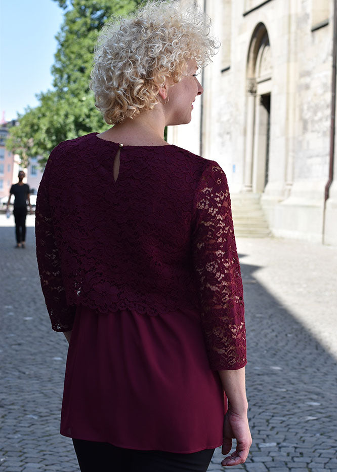 Umstands und Still-Oberteil Attesa Bordeaux