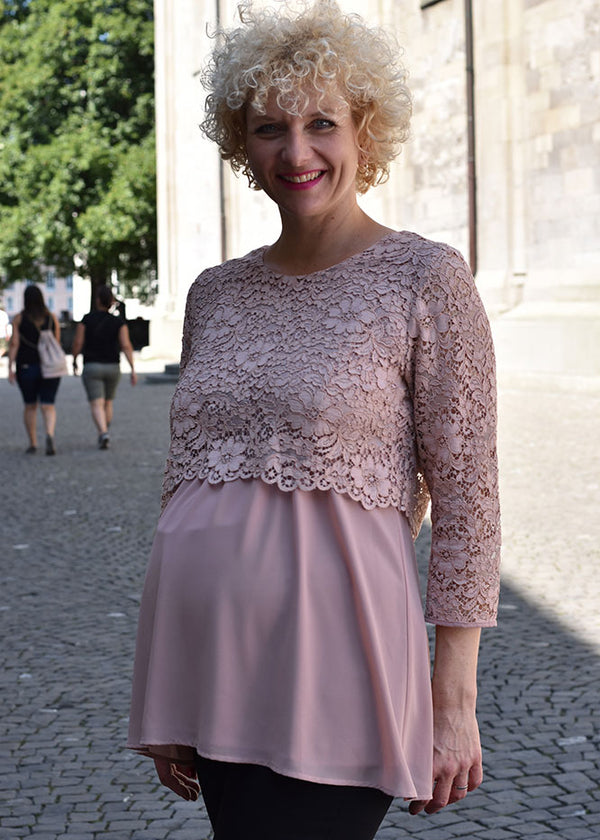 Umstands und Still-Oberteil Attesa Rosa