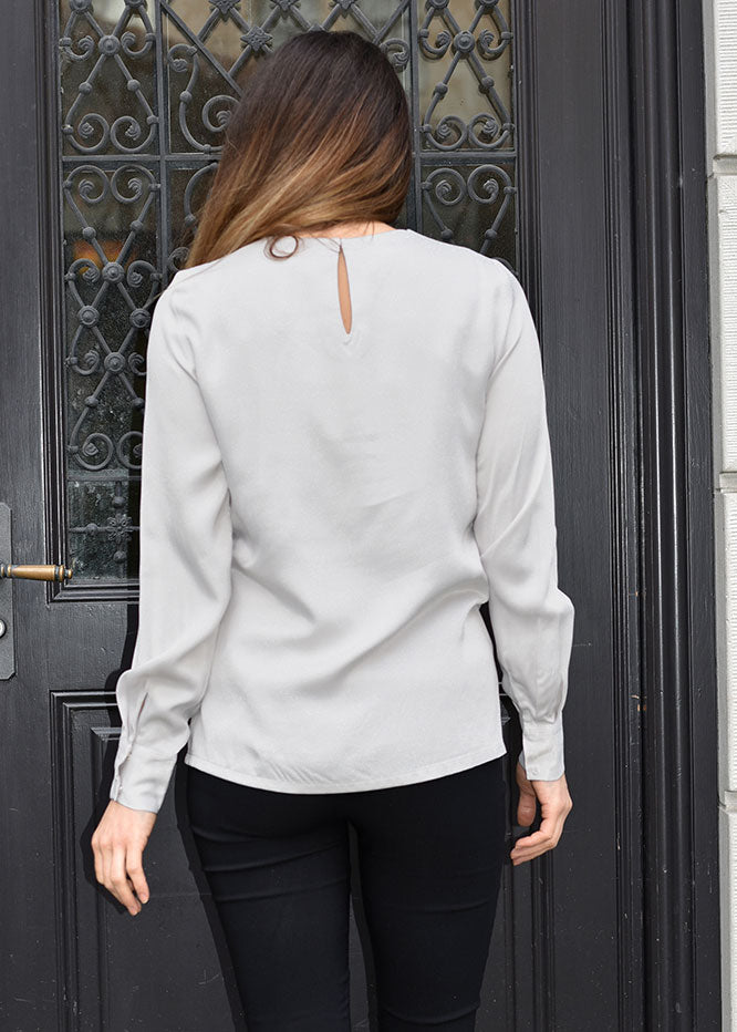 Schwangerschafts-Bluse Olympia Grau