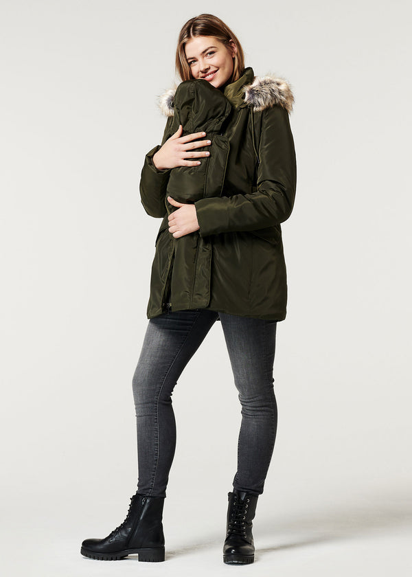 Umstands-/Babytragejacke Geneva olive