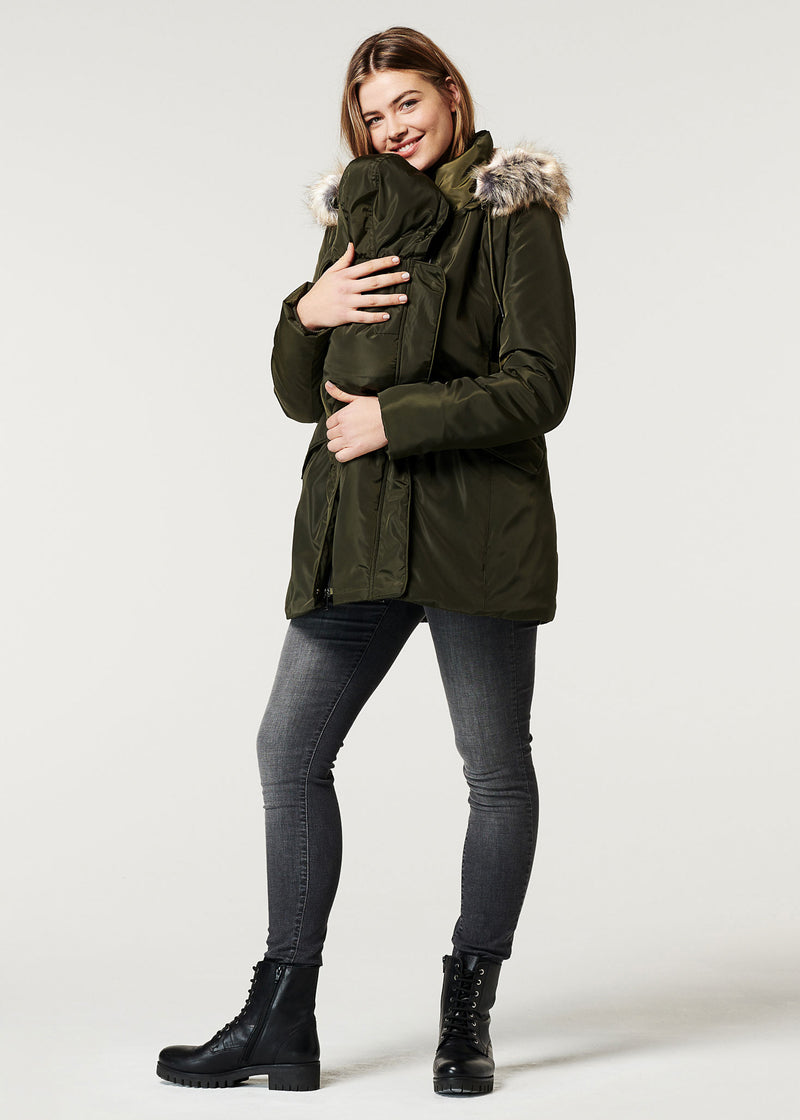 Umstands-/Babytragejacke Geneva olive
