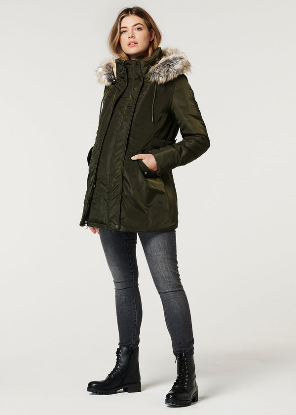 Umstands-/Babytragejacke Geneva olive