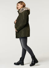 Umstands-/Babytragejacke Geneva olive
