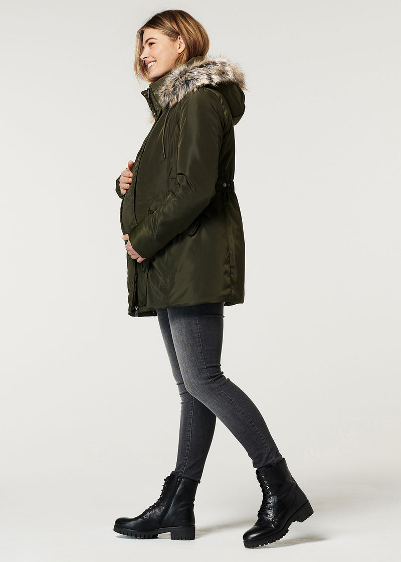Umstands-/Babytragejacke Geneva olive