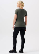 Umstands-/Still-Oberteil Sanson nursing rib top SS Grün