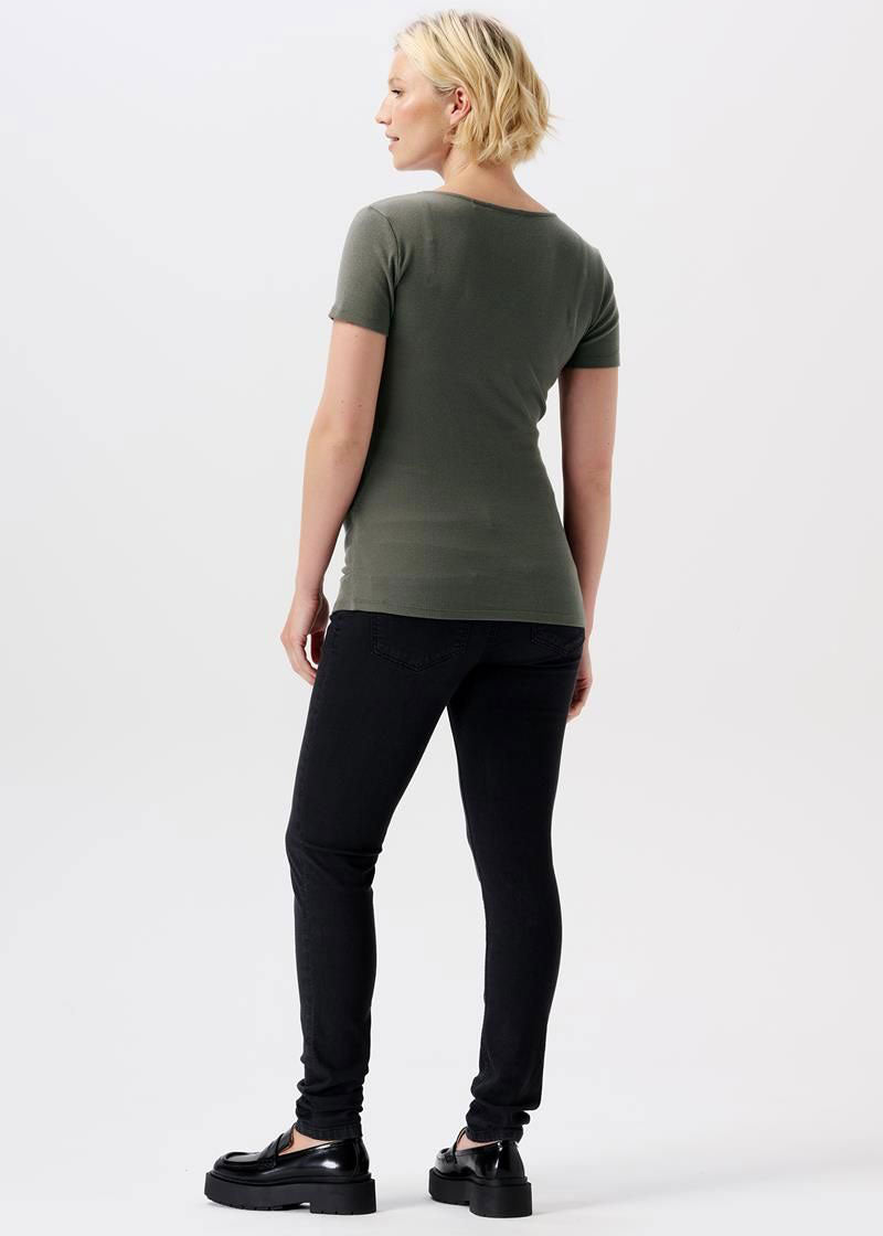 Umstands-/Still-Oberteil Sanson nursing rib top SS Grün