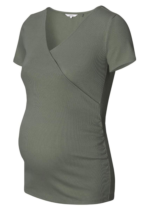 Umstands-/Still-Oberteil Sanson nursing rib top SS Grün