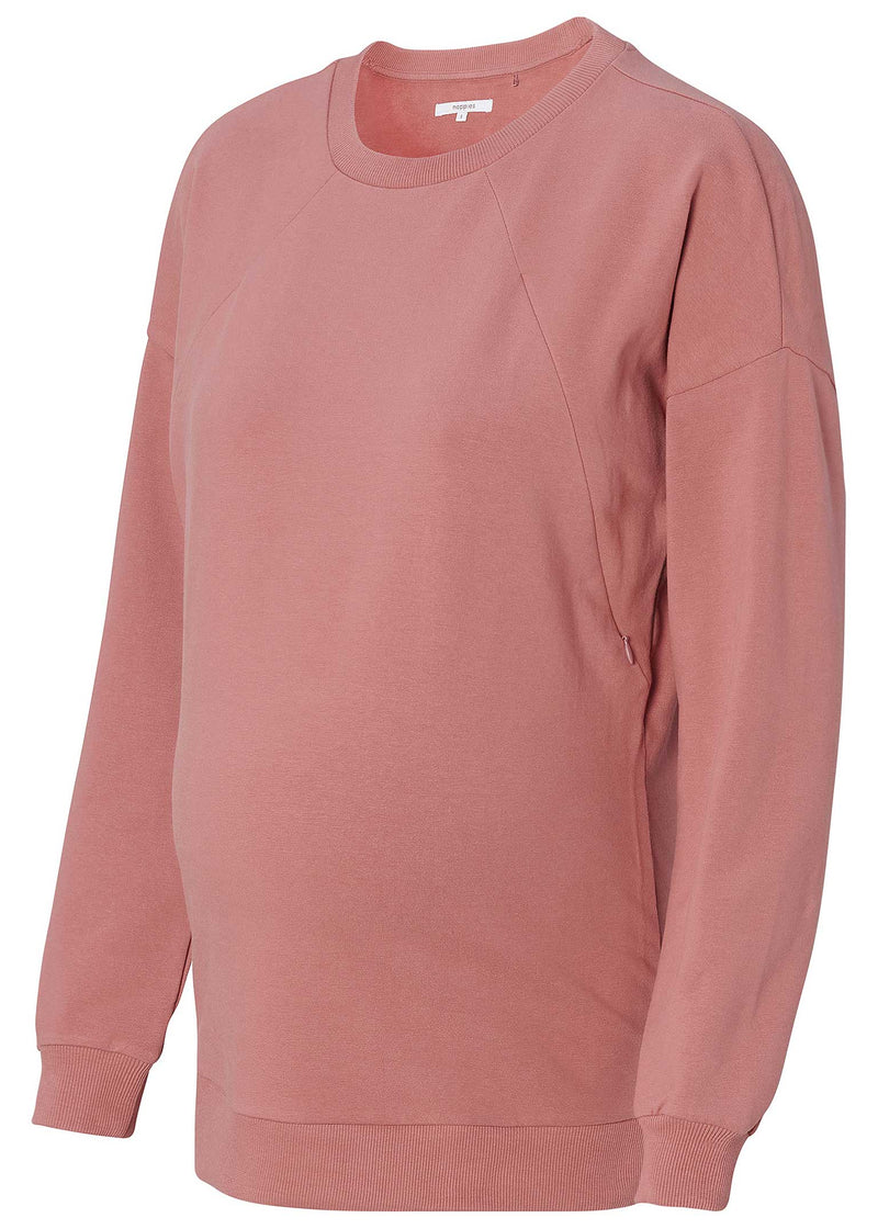 Still- und Schwangerschafts-Pullover mit versteckter Stillfunktion - seitliche Reissverschlüsse