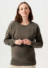Still- und Schwangerschafts-Pullover mit versteckter Stillfunktion - seitliche Reissverschlüsse