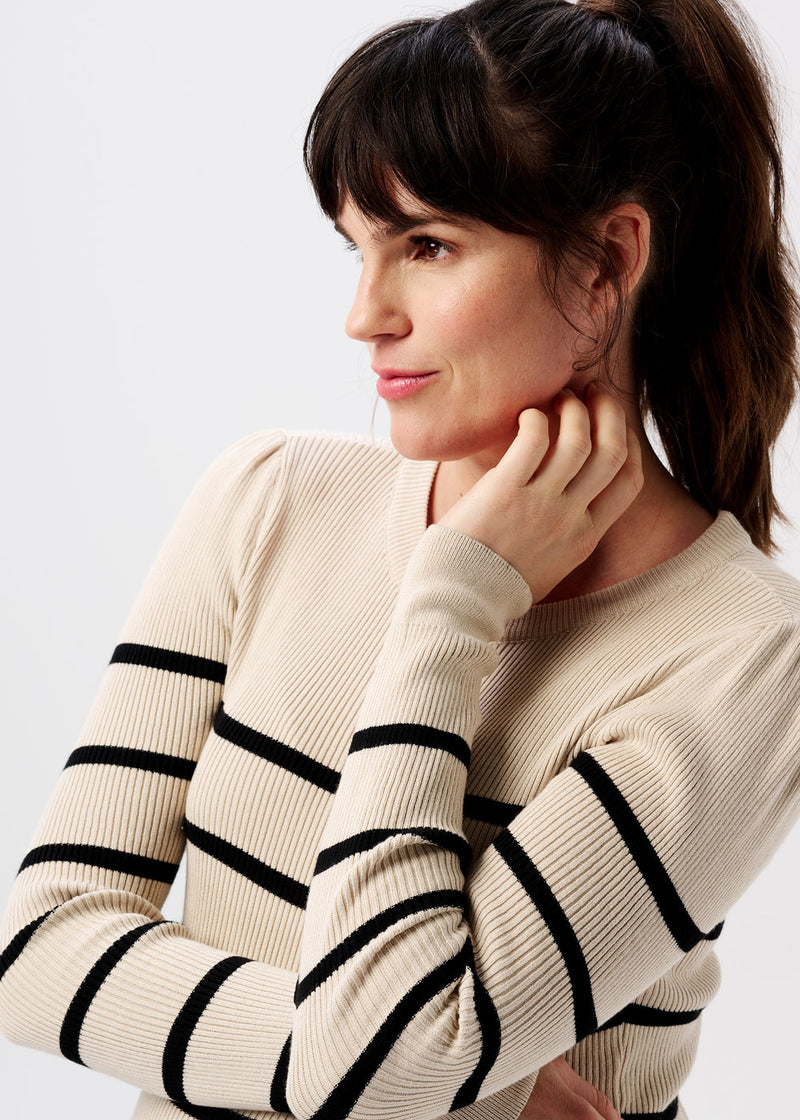 Umstands-Strickpullover Zana gestreift