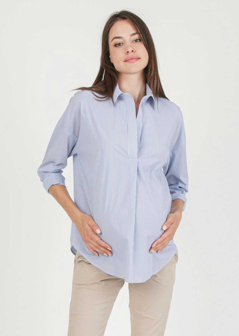 Umstands-Bluse OLIVIA R Hellblau