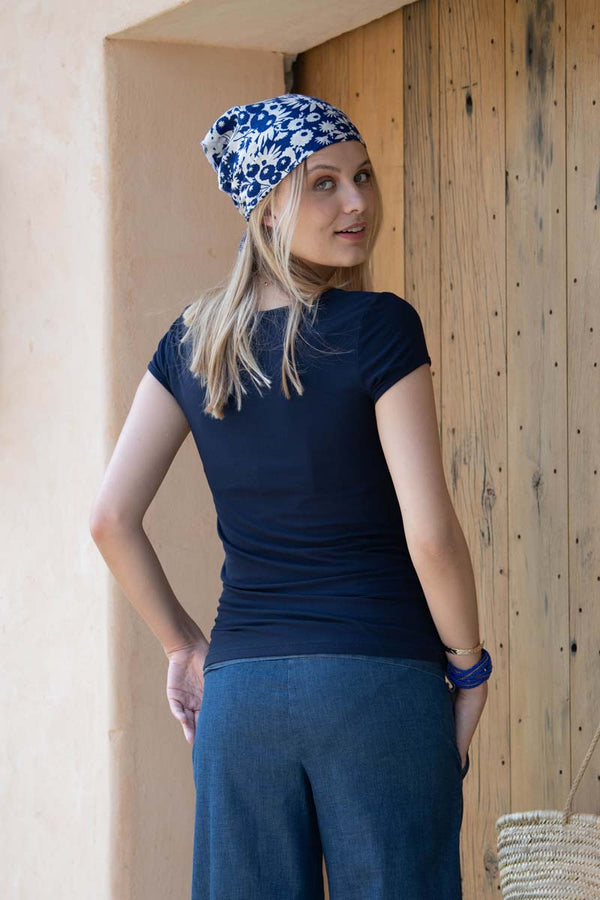 Basic-Umstandsshirt gerafft navy