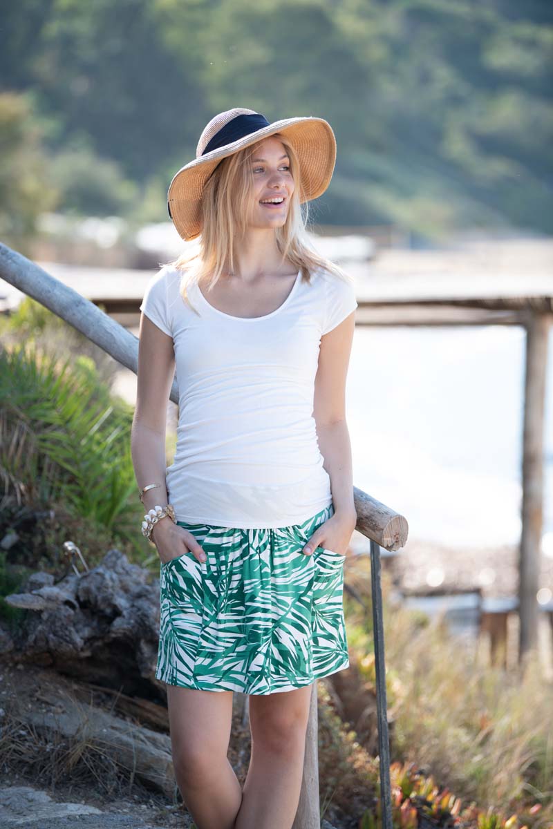 Basic-Umstandsshirt gerafft ecru