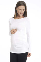 Umstandsshirt mit Raffungen weiss