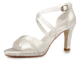 Satin-Braut-Sandalette Nizza Creme – White Lady