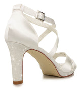 Satin-Braut-Sandalette Nizza Creme – White Lady