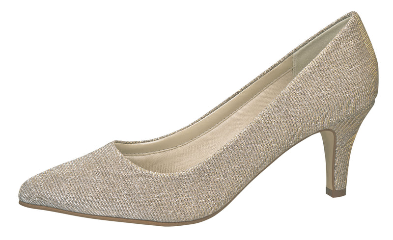 Brautschuhe gold-metallic schimmernd mit 6.5cm Absatz