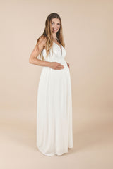 Umstands-Hochzeitskleid Mara Lang Weiss