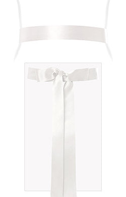 Satin-Band slim ivory lang