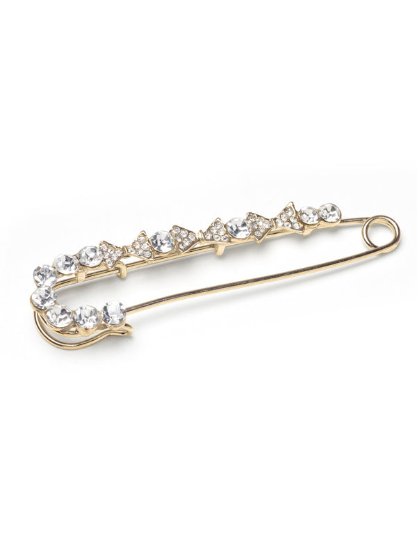 Schleppennadel mit Strass goldfarben