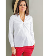 Schwangerschafts-Bluse langarm weiss