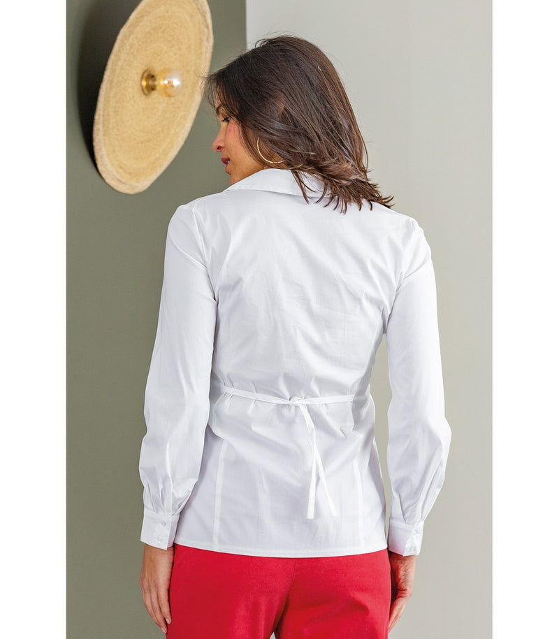 Schwangerschafts-Bluse langarm weiss