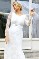 Helena Umstands-Hochzeitskleid Weiss – Tiffany Rose