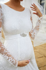 Helena Umstands-Hochzeitskleid Weiss – Tiffany Rose