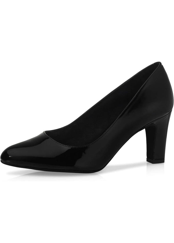 Schwarze Festschuhe aus Lack-Leder mit 7.5cm Absatz