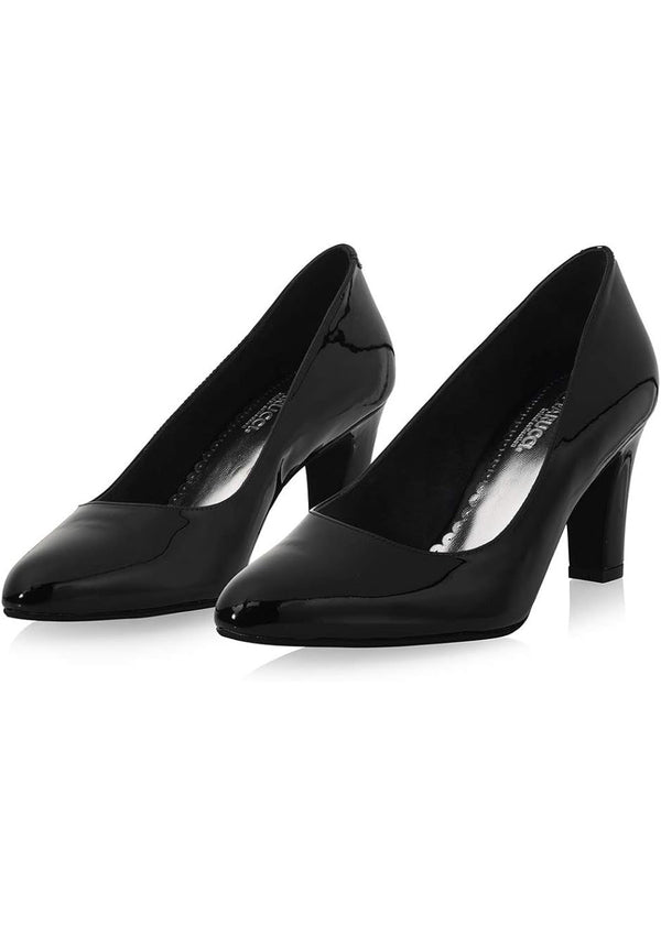 Schwarze Festschuhe aus Lack-Leder mit 7.5cm Absatz