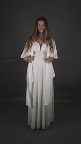Mara lang Umstands-Hochzeitskleid Elfenbein