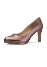 Bronzefarbene Festschuhe aus Leder mit 8 cm Absatz