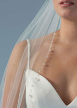Hochtzeit-Schleier mit Perlen, lang