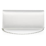Brauttasche aus Satin mit Silberkette