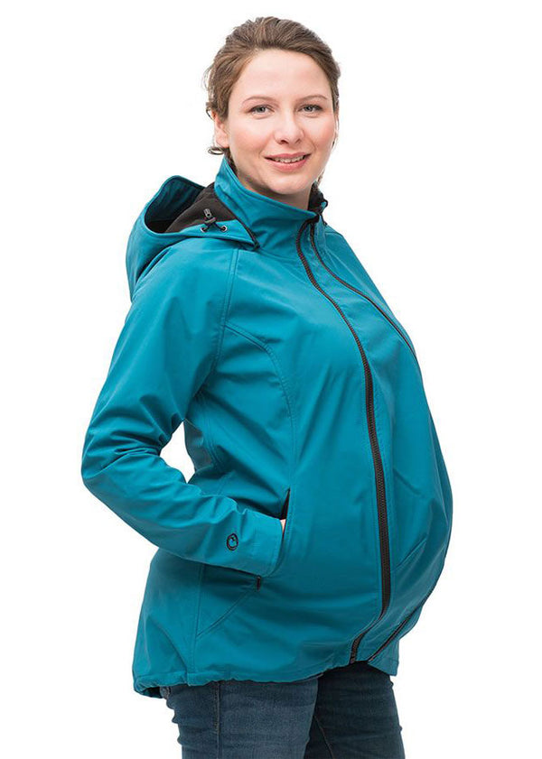 Softshell Tragejacke und Umstandsjacke von Mamalila in Petrol