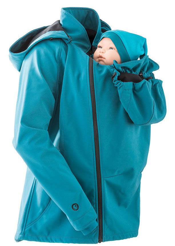 Softshell Tragejacke und Umstandsjacke von Mamalila in Petrol
