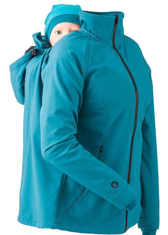 Softshell Tragejacke und Umstandsjacke von Mamalila in Petrol