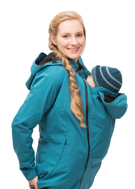 Softshell Tragejacke und Umstandsjacke von Mamalila in blau