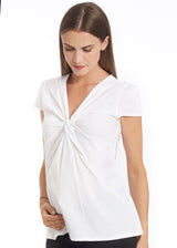 Knoten-Schwangerschaftsbluse weiss