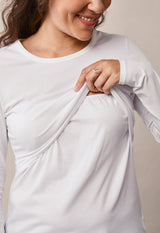 Still-Shirt langarm weiss
