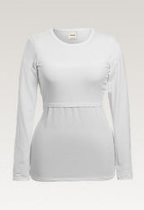 Still-Shirt langarm weiss