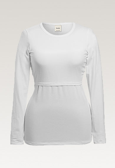 Still-Shirt langarm weiss